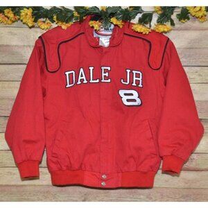 Chase Authentics Dale Earnhardt Jr. #8 Boys Red Full Front Zip Up Jacket Size M